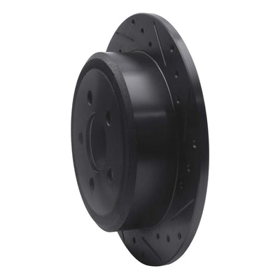 R1 07-12 Dodge Nitro Rear Right Drilled & Slotted Black Brake Rotor