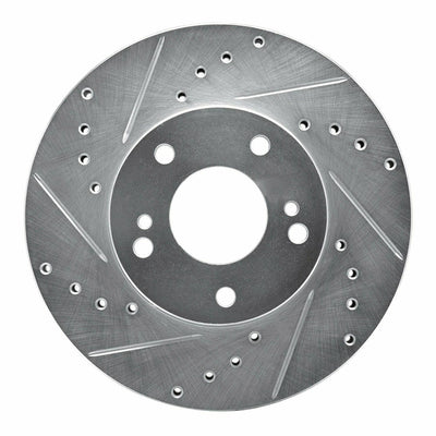 R1 89-90 Nissan 300ZX Front Left Drilled & Slotted Black Brake Rotor