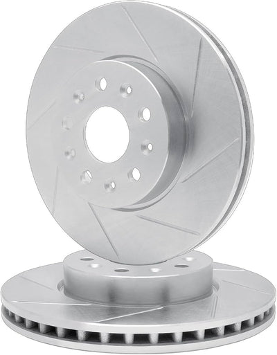 R1 Concepts Brake Rotor- Slotted - Silver Fits Land Rover