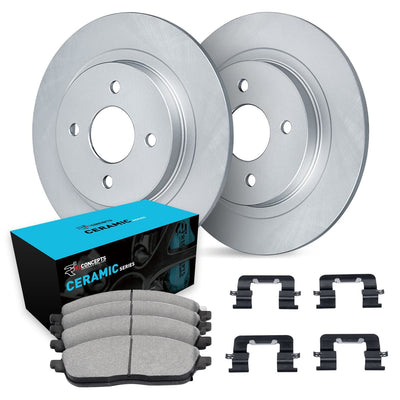 R1 Concepts Brake Rotor- Carbon Coated with Ceramic Pads Hdw Fits Hyundai Sonata