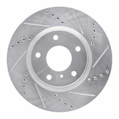 R1 Concepts Brake Rotor Drilled and Slotted Silver Fits Infiniti G35
