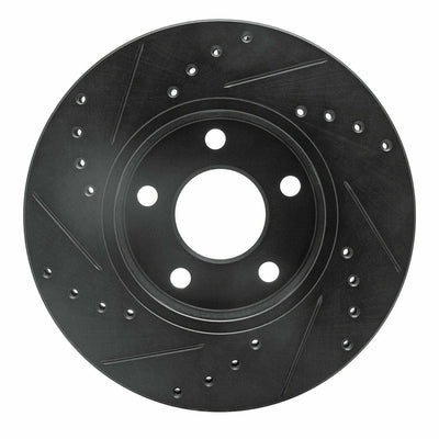 R1 04-08 Chevrolet Malibu Front Right Drilled & Slotted Black Brake Rotor