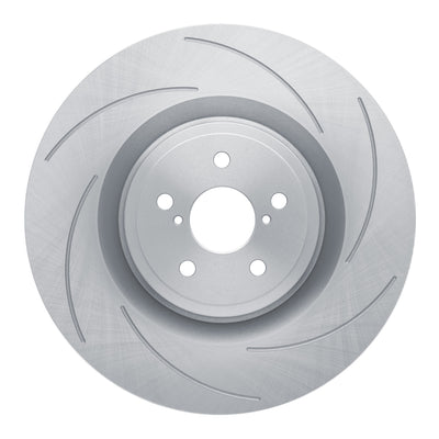 R1 15-22 Lexus RC F Right Front Drilled & Slotted Black Brake Rotor