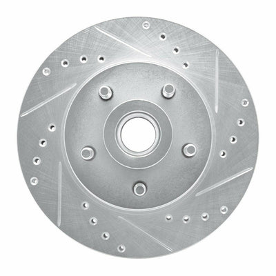 R1 Concepts Brake Rotor Drilled and Slotted Silver Fits Ford Country