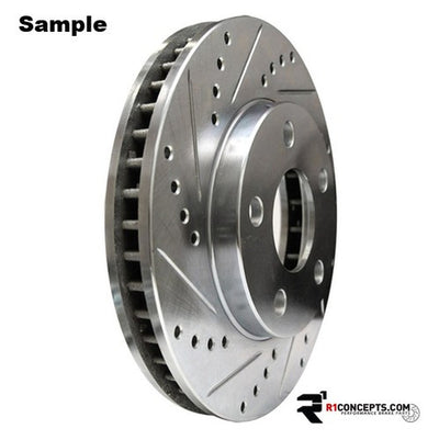 R1 E- Line Series Brake Rotor - D/S - Silver w/ Ceramic Pads Hdw Fits Audi S4