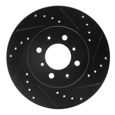 R1 15-20 Honda Fit (Mexico) Front Right Drilled & Slotted Black Brake Rotor