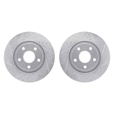 R1 11-22 Dodge Durango Front Drilled & Slotted Silver Brake Rotor Set