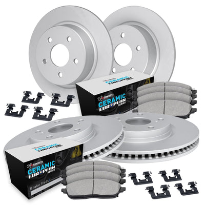 R1 Concepts Brake Rotors - Carbon Coated w/ Euro Ceramic Pads Hdw Fits Pontiac Solstice
