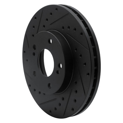 R1 89-96 Nissan 300ZX Front Left Drilled & Slotted Black Brake Rotor
