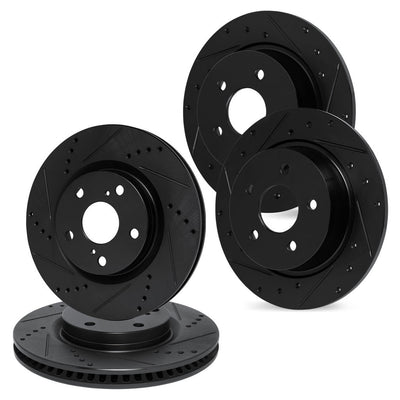 R1 Concepts Brake Rotor- D/S - Black Fits Acura ILX