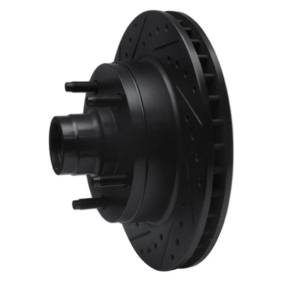 R1 73-93 Ford E-150 Econoline Front Left Drilled & Slotted Black Brake Rotor