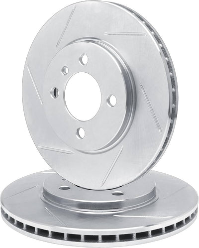 R1 Concepts Brake Rotor- Slotted - Silver Fits Nissan March