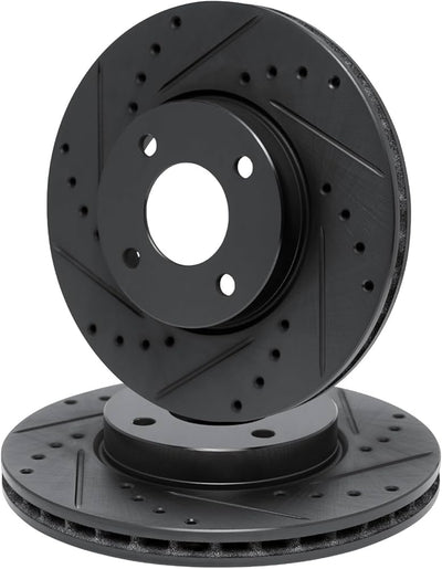 R1 Concepts Brake Rotor- D/S - Black Fits Ford Fiesta