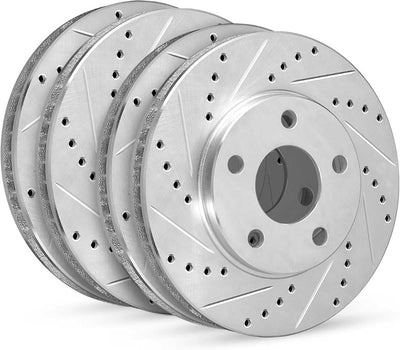 R1 Concepts Brake Rotor- D/S - Silver Fits Audi A3
