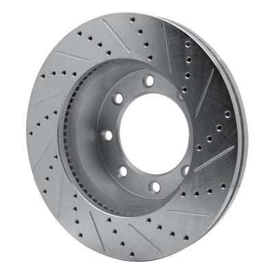 R1 Concepts Brake Rotor Drilled and Slotted Silver Fits Ford F-250