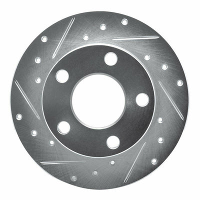 R1 Concepts Brake Rotor Drilled and Slotted Silver Fits Audi 100