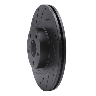R1 04-25 Scion FR-S Front Left Drilled & Slotted Black Brake Rotor
