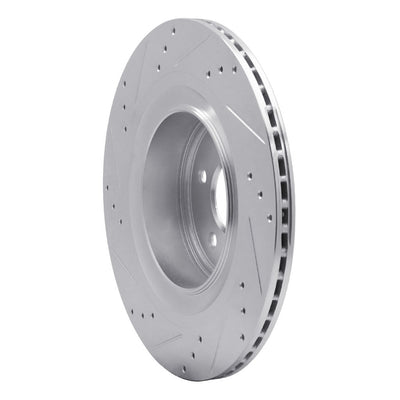 R1 09-20 Nissan 370Z Rear Right Drilled & Slotted Silver Brake Rotor