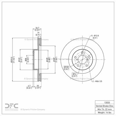 DFC 02-08 Subaru Impreza Front GeoSPEC Coated Rotor
