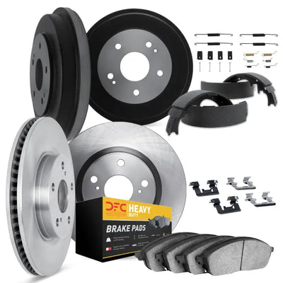 DFC 88-91 Chevrolet C1500 Front & Rear Rotors with Heavy Duty Brake Pads w/Drums/Shoes/Hardware