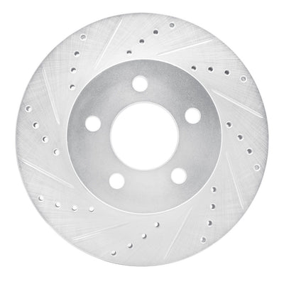 DFC 02-07 Jeep Liberty Front Left Drilled & Slotted Silver Brake Rotor