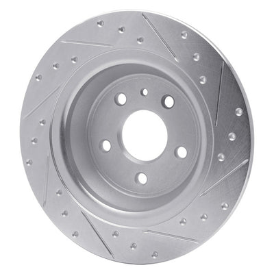 DFC 13-20 Ford Special Service Police Sedan Rear Left Drilled & Slotted Silver Brake Rotor