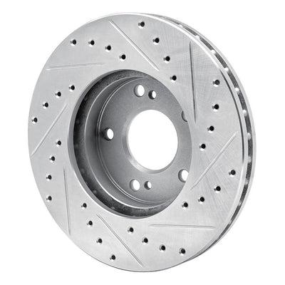 DFC 89-96 Nissan 300ZX Turbo Front Left Drilled & Slotted Silver Brake Rotor