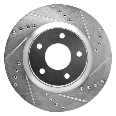 DFC 07-15 Nissan Sentra Front Right Drilled & Slotted Silver Brake Rotor