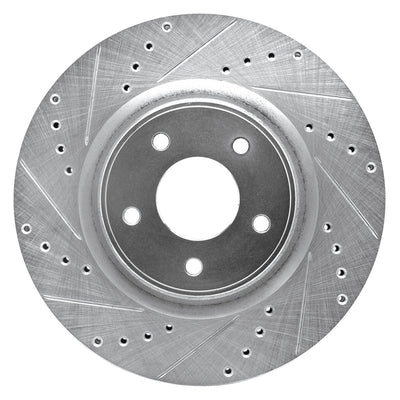 DFC 14-19 Nissan Rogue Front Left Drilled & Slotted Silver Brake Rotor