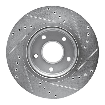 DFC 14-23 Nissan Rogue Sport Front Left Drilled & Slotted Silver Brake Rotor