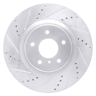 DFC 03-08 Infiniti G35 Front Left Drilled & Slotted Silver Brake Rotor