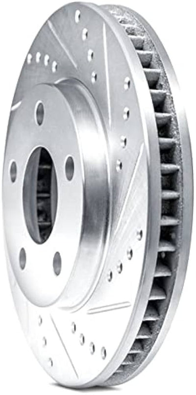 DFC 18-24 Volkswagen Tiguan Front Left Drilled & Slotted Silver Brake Rotor