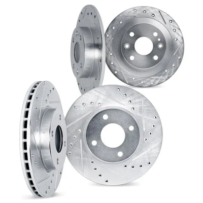 DFC 89-96 Nissan 240SX Front & Rear Drilled & Slotted Silver Rotors