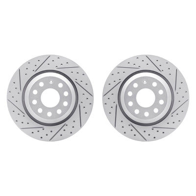 R1 06-25 Audi RS3 Rear Drilled & Slotted Carbon Coated Brake Rotor Set