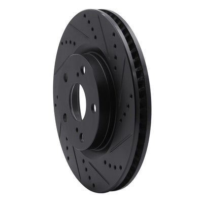 R1 08-09 Porsche Cayenne Front Right Drilled & Slotted Black Brake Rotor
