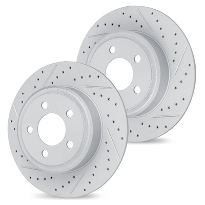 R1 16-23 Mazda CX-9 Rear Drilled & Slotted Carbon Coated Brake Rotor Set