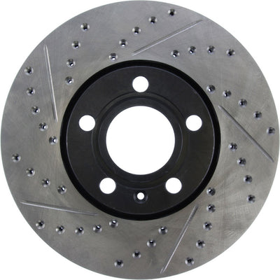 R1 92-08 Audi A4 (USA/Canada) Front Right Drilled & Slotted Black Brake Rotor