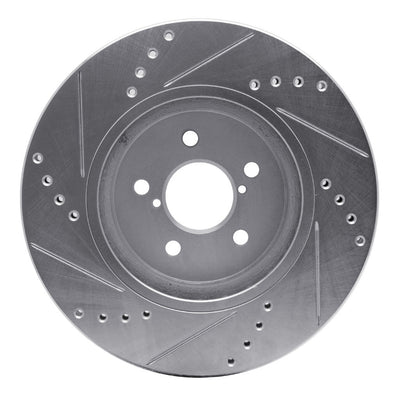 R1 17-23 Subaru Impreza Front Right Drilled & Slotted Silver Brake Rotor
