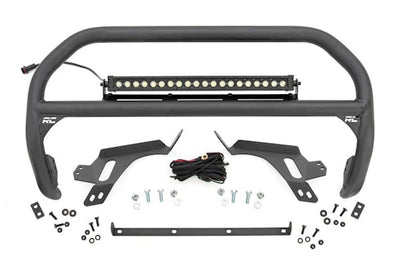Nudge Bar | w/ Tow Hooks | 20 Inch BLK DRL Single Row LED | Ford Bronco Sport (21-24)
