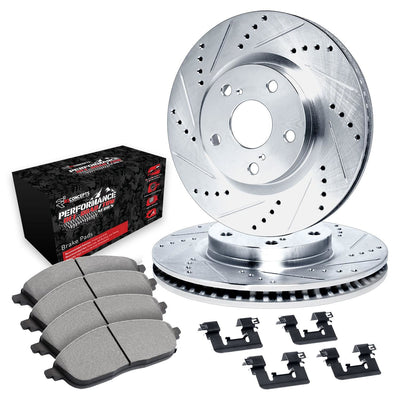 R1 82-89 American Motors Eagle Front Drill/Slot Silver Rotors w/Off-Road/Tow Pads