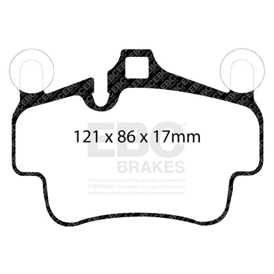 EBC Racing 07-08 Porsche 911 (997) Carrera 2 3.6L (Cast Iron Rotor Only) RP-X Front Brake Pads