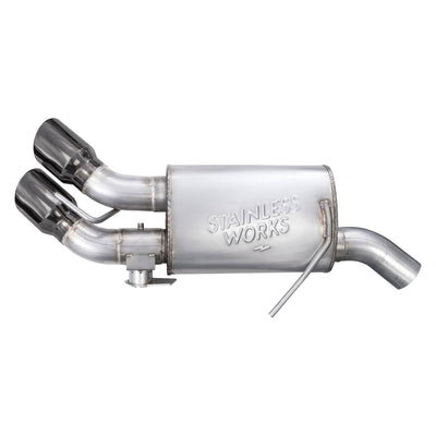 Stainless Works 16-21 Camaro SS 3in Redline SW Connect Axle Back w/Valve - 4in Quad Black Tips