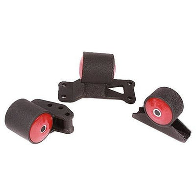 Innovative 03-06 Mitsubishi Evolution 4G63T Black Steel Mounts 75A Bushings