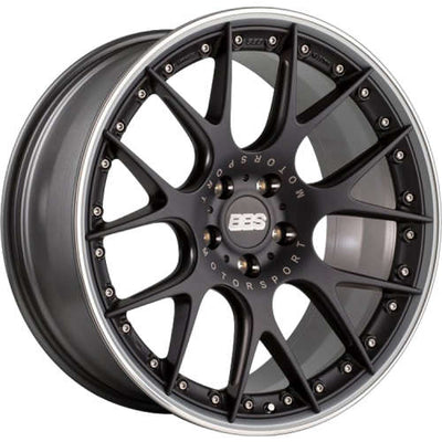BBS CH-RII 21x9.5 5x112 ET33 Satin Black Center Platinum Lip SS Rim Prot Wheel PFS Req w/MS Etching