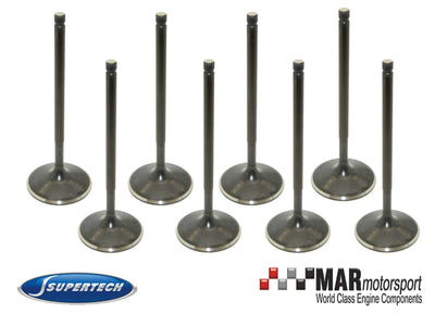 Supertech Mazda/Ford Duratec 2.0L/2.3L Black Nitrided Intake Valve - +2.5mm Oversize -Set of 8