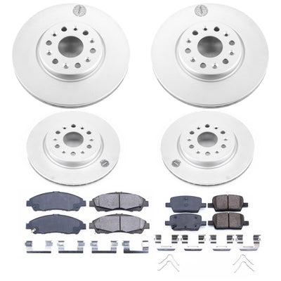 Power Stop 17-18 GMC Acadia Front & Rear Z17 Evolution Geomet Coated Brake Kit