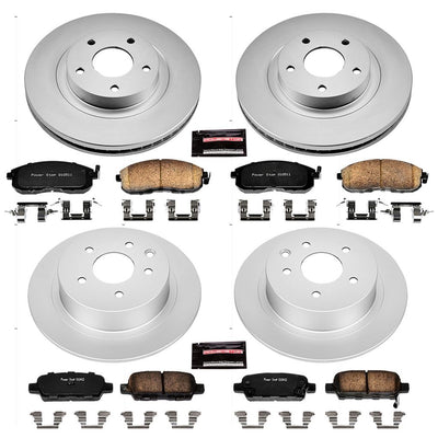 Power Stop 02-06 Nissan Altima Front & Rear Z17 Evolution Geomet Coated Brake Kit