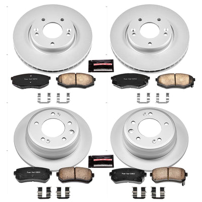 Power Stop 10-12 Hyundai Tucson Front & Rear Z17 Evolution Geomet Coated Brake Kit