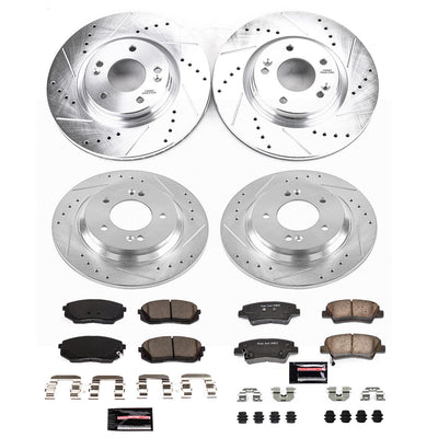 Power Stop 17-19 Hyundai Sonata Front & Rear Z23 Evolution Sport Brake Kit