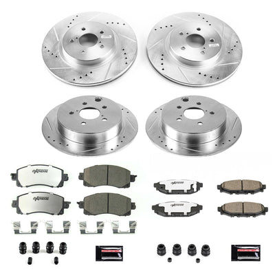 Power Stop 18-19 Subaru Crosstrek Front & Rear Z26 Street Warrior Brake Kit